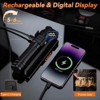 Tragbare 2er-Packung Typ-C Wiederaufladbare COB Arbeitslampe Magnetisch Drehbare LED-Arbeitsleuchte Taschenlampe für Mechaniker