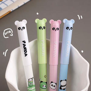 Neuer Panda Radierbarer Gelstift aus Kunststoff, Schnelltrocknend, Schwarze/Blaue Tinte, Niedliches Design, Kappe mit Radiergummi, Wasserbasierte Tinte - Product Image 2