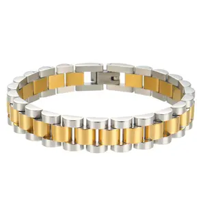 Personalizar Banhado A Ouro Homens Pulseira Semicírculo Cadeia Aço Inoxidável Charme Cor Misturada Pulseira Bangles Mulheres Jóias