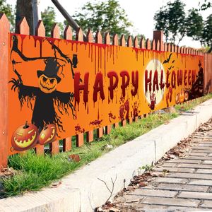 Cross-Border Halloween Party Polyester Printed Banners Happy Background Arrangement Flag Yard Decoration Promotional Flags