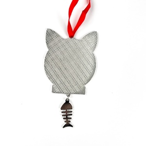 New Arrival Eco-friendly <b>Dog</b> Cat Head Shape <b>Christmas</b> Tree Metal Decoration Ornaments - Product Image 4