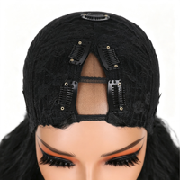 Meilleure vente : Demi-perruque 26 pouces à ondulations lâches, partie en V, mélange de brun, longue et bouclée, sans colle, fabriquée à la machine, pour femmes noires, en stock