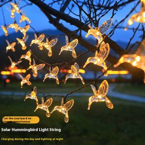 โคมไฟ LED สีขาวอบอุ่นพลังงานแสงอาทิตย์ไฟเส้นรูปนกฮัมมิงเบิร์ดขนาดเล็กได้รับการรับรองจาก Rohs - Product Image 6