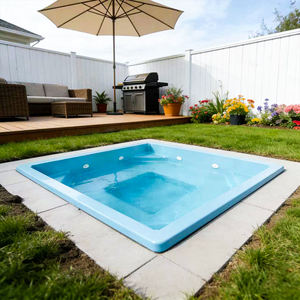 Piscina cuadrada de fibra de vidrio para patio trasero con azulejos de mosaico para SPA de lujo en el hogar, piscina infantil con estructura. - Product Image 6