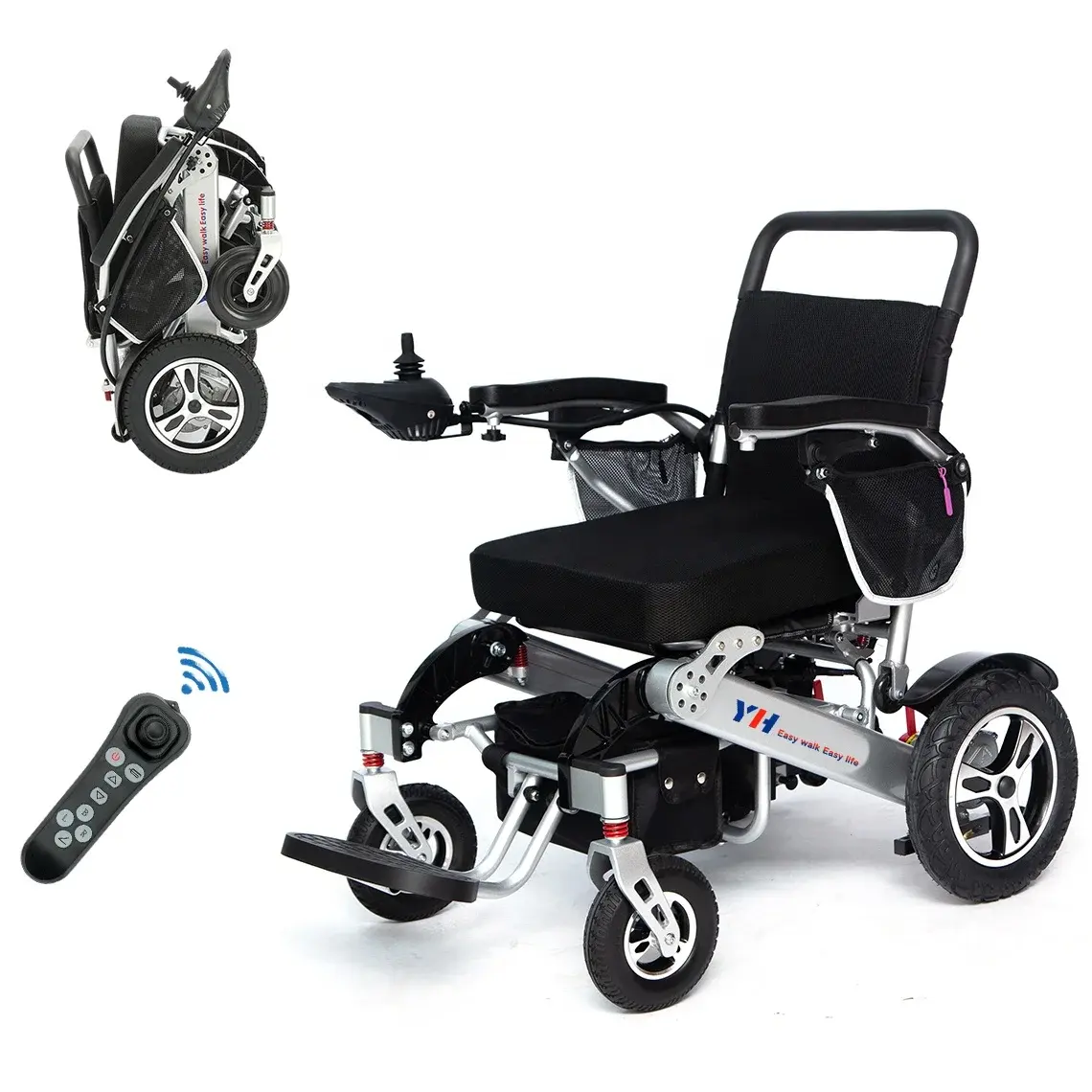 2024 en çok satan uzaktan kumanda hafif tekerlekli sandalye taşınabilir sandalye elektrikli tekerlekli sandalye engelli