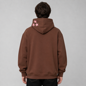 Sudadera con Capucha de Algodón de Alta Calidad, Estilo Vintage, 400gs, Color Marrón Oscuro, Impresión Personalizada, Sudadera Extra Grande para Hombre con Cordones Ajustables - Product Image 3