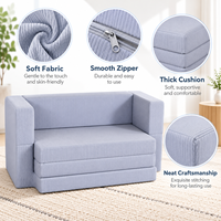 Canapé-lit pliant compact, housse lavable amovible, mousse compressible, canapé lounge 2 places pour chambre d'amis & maison