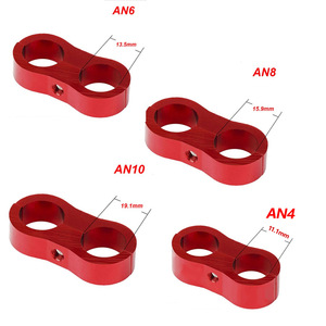 Abrazaderas de aluminio de doble orificio AN4 AN6 AN8 AN10 rojas para fijación de tuberías de aceite - Product Image 1
