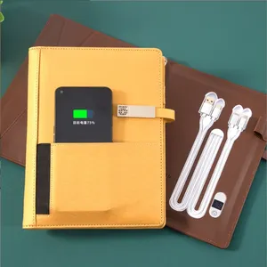 Juegos de regalo de negocios Notebook A5 hojas sueltas con 16GB USB flash drive suministros de oficina diario notebook con cable de carga USB
