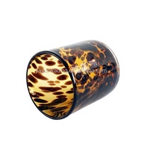Bougies originales à imprimé léopard, bocaux en verre 12oz, modèle en forme de tortue, ambre,