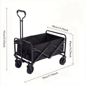 Chariot pliable en acier allié à 4 roues, robuste, capacité de 180 lb, léger, utilitaire pour le camping, les sports - Product Image 5