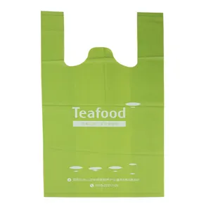 도매 명확한 흰색 가방 롤 Biodegradablet T 셔츠 감사합니다 식료품 Hdpe 티셔츠 비닐 봉투