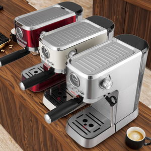 Ý 20 bar ulka bơm thép không gỉ màu đen nhà ở Espresso Máy pha cà phê với sữa Frother hơi nước - Product Image 1