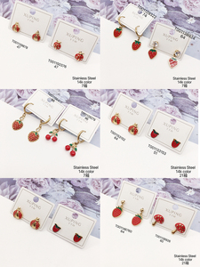 XUPING gioielli in acciaio inox perla perla ciliegia orecchino <span class=keywords><strong>collana</strong></span> fragola farfalla <span class=keywords><strong>coccinella</strong></span> frutta bambina <span class=keywords><strong>collana</strong></span> bambino - Product Image 4