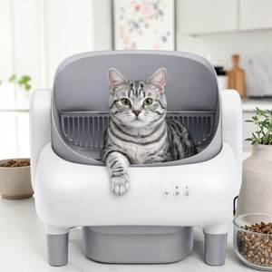 Caja de Arena Autolimpiable para Gatos de 76L, para Gatos de Todas las Edades, Anti-Difusión, Controlada por Aplicación, Manos Libres, Fácil de Limpiar, Control de Olores - Product Image 1