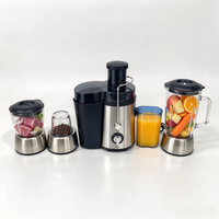 Blender Juicer Sayuran Multifungsi 4-in-1 Mulut Lebar, Penggiling Daging, Pengolah Makanan, dan Pembuat Jus Buah Segar Komersial