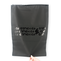 Sac en polymailleur noir mat brillant avec logo personnalisé, fermeture éclair, sac en plastique biodégradable, emballage pour vêtements, sac à fermeture éclair pour vêtements