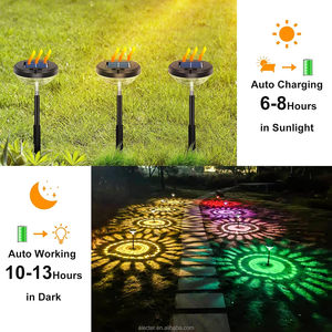 ไฟทางเดินพลังงานแสงอาทิตย์หลากสีและไฟ LED สีขาวอบอุ่น ไฟตกแต่งภูมิทัศน์พลังงานแสงอาทิตย์ IP67 กันน้ำสำหรับตกแต่งสวนกลางแจ้ง - Product Image 4