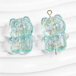 Nouvelles perles en lucite colorées en forme d'animaux irrégulière, perles libres, chaînes de téléphone portable, pendentifs pour sac, porte-clés, accessoires pour le bricolage - Product Image 5
