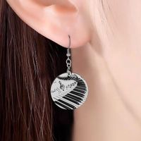 Boucles d'oreilles pendantes en bois avec notes de piano, bijoux fantaisie OEM ODM, cadeau pour femme