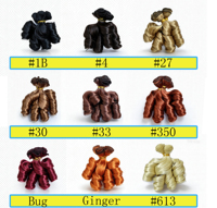 Extensions de cheveux synthétiques 4X French Curl à clipser avec closure, résistantes à la chaleur, multicolores, double trame, SHAROPUL