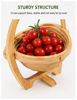 Plateau à fruits pliable en bambou, design créatif et écologique, style minimaliste moderne, pour table à thé domestique et rangement de salon