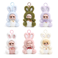 Porte-clés Lapin en Peluche Doux et Élégant avec Visage en PVC, Jouet Mignon pour Sac à Main Femme, Décoration de Clé de Voiture, Cadeau