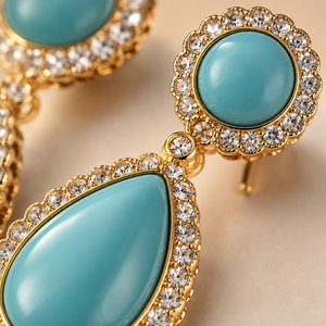 Eleganti Orecchini a Goccia Blu per Donne, Gioielli Scintillanti alla Moda - Product Image 4
