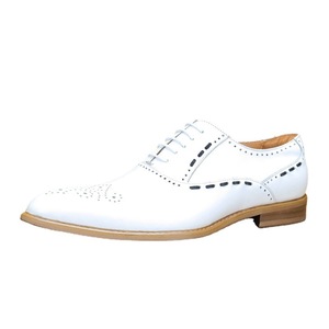 Zapatos de hombre de cuero genuino blanco, zapatos formales de negocios de piel de vaca de primera calidad, zapatos Oxford con punta en pico, zapatos de boda - Product Image 3
