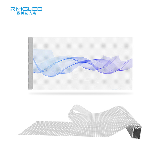 RMGLED High Brightness P8 P16 Flexible Crystal Film Advertising Screen Transparent Glass LED Screen for Outdoor Digital Signage