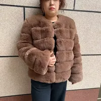 Manteau en fausse fourrure moelleuse pour femme, collection hiver, best-seller, manteau de luxe en fausse fourrure de renard, vêtement d'hiver à manches longues pour femme