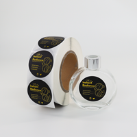 Rouleau d'étiquettes adhésives personnalisées en papier mat effet velours avec logo sur mesure en feuille d'or pour flacons de parfum en verre – Vente en gros