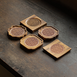 Walnut Wood Teapot Stand Square Heat Resistant Solid Wood Tray For Kung Fu <b>Tea</b> <b>Set</b> - Product Image 5