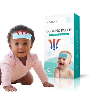 2024 Hodaf Atacado Headache Pads para Febre Desconforto Crianças Ice Cooling Gel Patch Febre De Hidrogel Redução Cool Patch