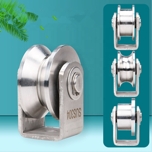 Ruota cingolata in ferro ad angolo di tipo V in acciaio inossidabile ruota con scanalatura per porta in ferro di grandi dimensioni puleggia in fune metallica in acciaio ruota scanalata in acciaio - Product Image 6