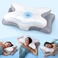 Oreiller cervical orthopédique en mousse à mémoire de forme, sans odeur, antibactérien, soutien du cou pour dormir au lit, soulagement de la douleur