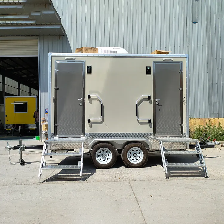 Portable restroom trailers bathroom woman and man toilet restroom private container on wheels