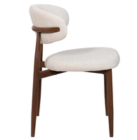 Chaise de salle à manger minimaliste moderne avec revêtement en PU et pieds en métal pour la maison, le bureau, l'hôtel, l'appartement, la villa