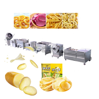 Kleine schaal productielijn voor bananenchips en frieten met aardappel schil-, was- en snijmachine
