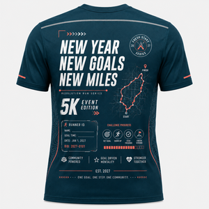 เสื้อวิ่งวันปีใหม่ 5K ฟิตเนสชาเลนจ์ ชุดกีฬาวิ่งแบบกำหนดเอง - Product Image 3