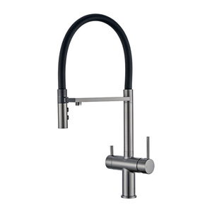 Jin Boyuan 3-In-1 Kitchen Faucet With Rotating Spout For Sink And Washbasin Hot Cold Water Stainless Steel Finish - Product Image 1