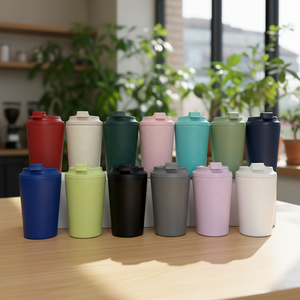 แก้วกาแฟสแตนเลส 304 ขนาด 380 มล. พร้อมฝาปิดแบบพลิก แก้วน้ำเก็บความร้อนสุญญากาศสองชั้น พกพาสะดวก ปรับแต่งได้ - Product Image 6