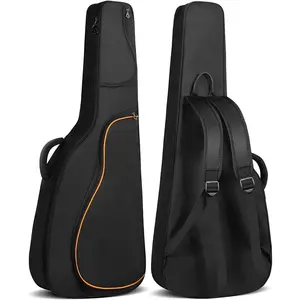 耐用的便携式原声吉他包吉他衬垫吉他盒吉格包，带可调节肩带和后手柄