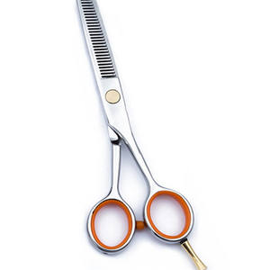 Tijeras para Adelgazar el Cabello con Personalización, 62 mm, Acero Inoxidable, para Diestros, Anillo de Dedo Naranja, Uso Profesional - Product Image 5