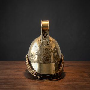 Casco de Bombero NSW Hecho a Mano, Chapado en Oro, con Letras Grabadas, Correa de Barbilla con Cadena, Estilo Antiguo, Arte para Acción de Gracias y Halloween - Product Image 4