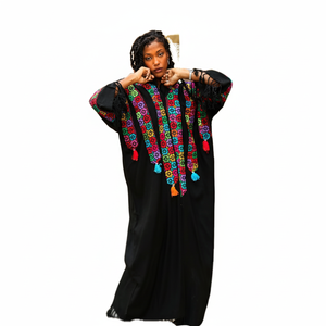 Vestido de invierno de lana de manga larga para mujer, Estilo Vintage - Product Image 1