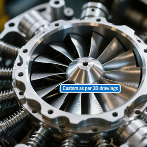 Servicios de Fresado de 5 Ejes, Mecanizado CNC de 5 Ejes, Aspas de Turbina para Motores de Aviones de Control Remoto, Piezas Mecánicas de Motor - Product Image 3