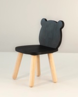 Chaise pour enfants en forme d'ours, en bois de hêtre massif, polie à la main, sûre pour les enfants