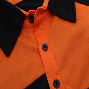 เสื้อโปโลแบบลำลองใส่ได้ทั้งชายและหญิงแขนยาวคอปก100% พิมพ์ลายทางคอตตอนไซส์ใหญ่พิเศษ - Product Image 4