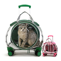 Tas Ransel Trolley Hewan Peliharaan Lipat, Tas Selempang Kucing, Tas Trolley Hewan Peliharaan, Tas Anjing Transparan, Koper
